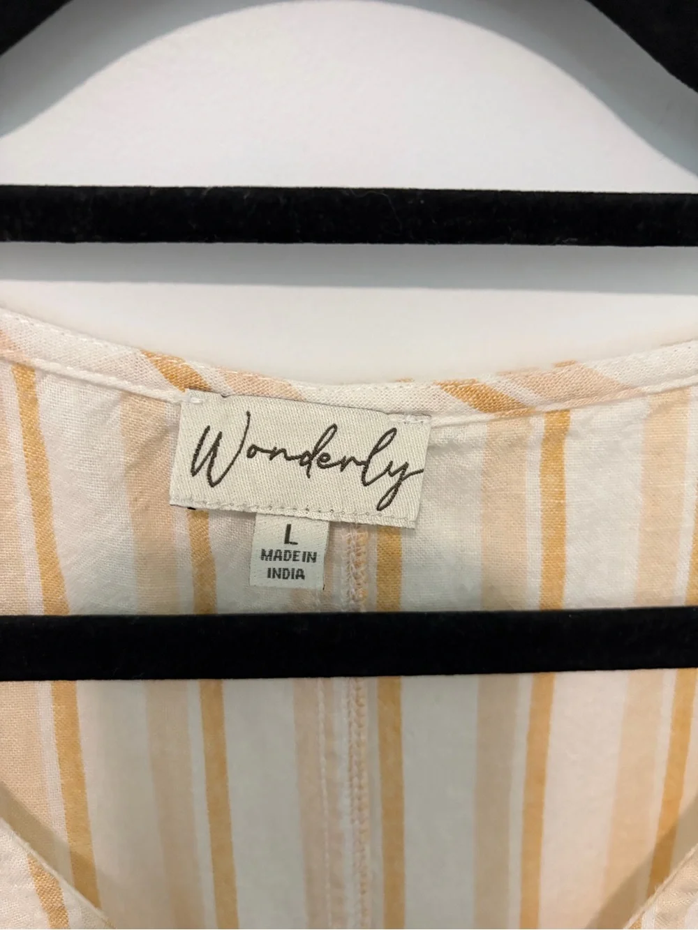 Wonderly Yellow & White Striped Button-Front Dress
